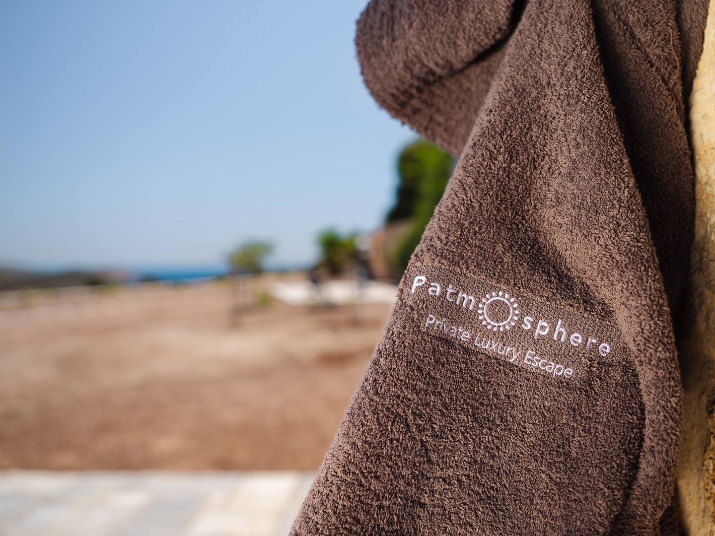 Soft Patmosphere towel on sun terrace at adults-only retreat