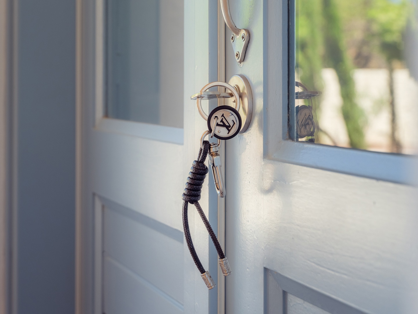 Villa entrance with door key detail at Patmos adults-only retreat