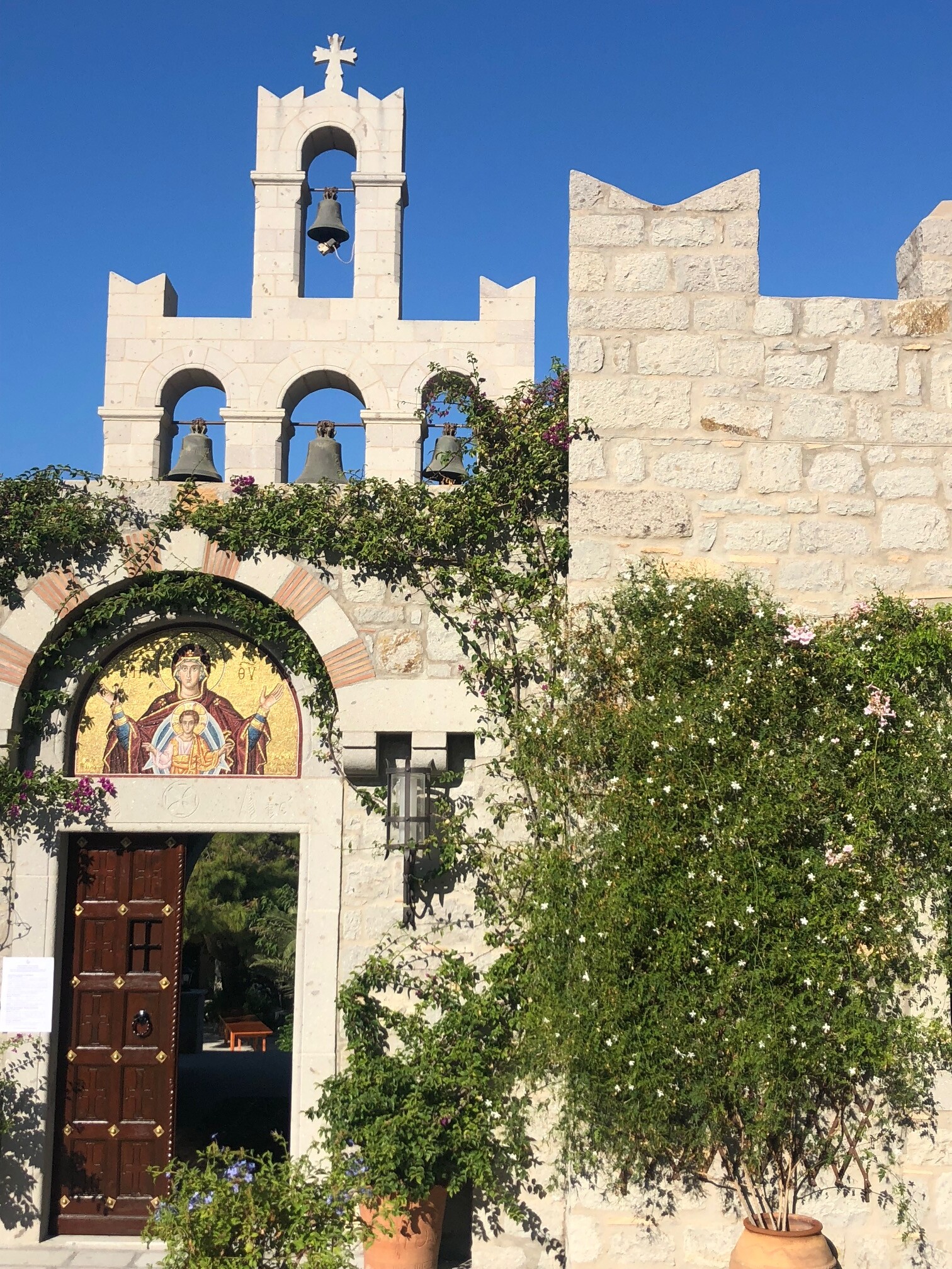 Entrance of Monastery of Saint John the Theologian – UNESCO site in Patmos