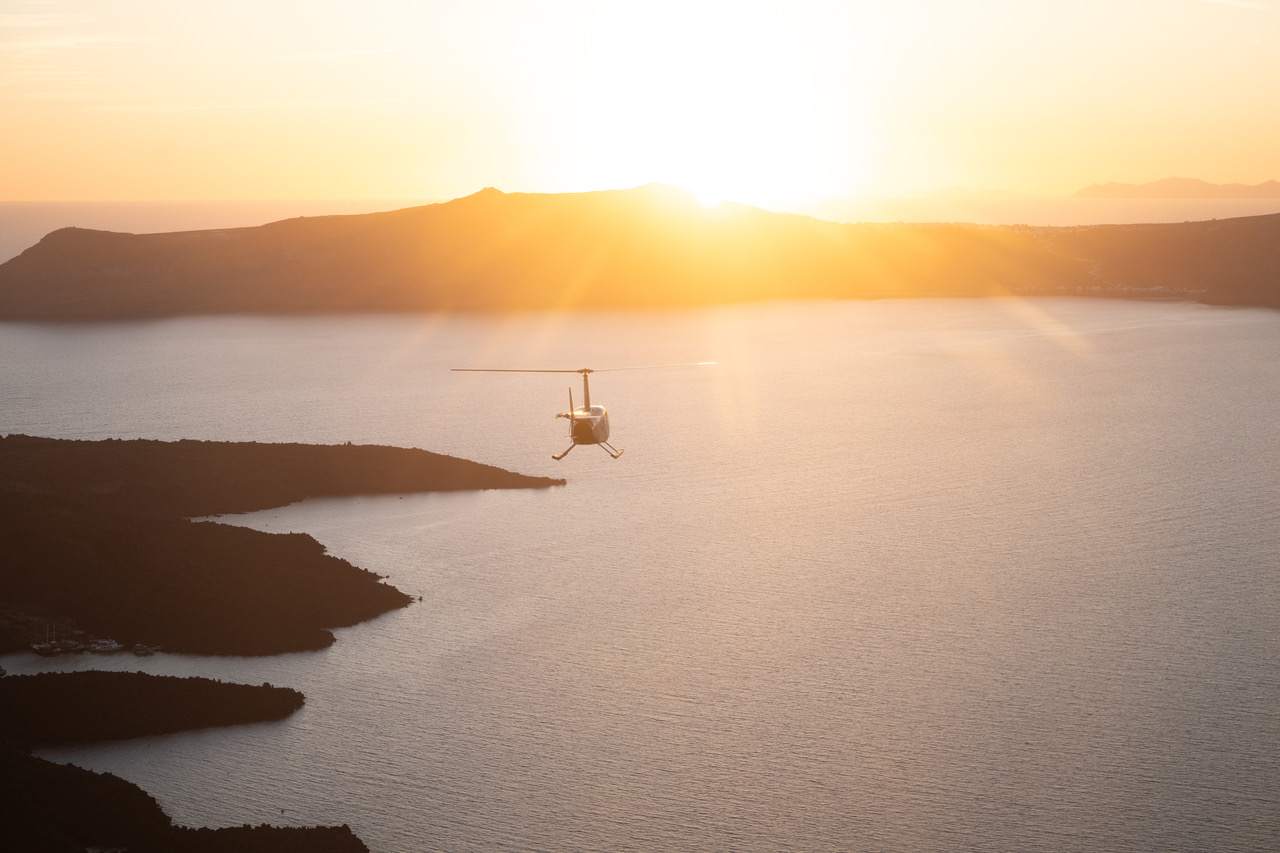Sunset over Kampos Bay and Aegean Sea from Patmos